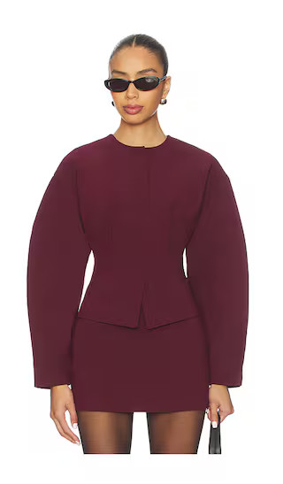 Mamie Blazer in Burgundy | Revolve Clothing (Global)
