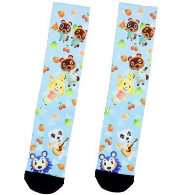 Animal Crossing Men's Allover Character Sublimated Adult Crew Socks 1 Pair | Target