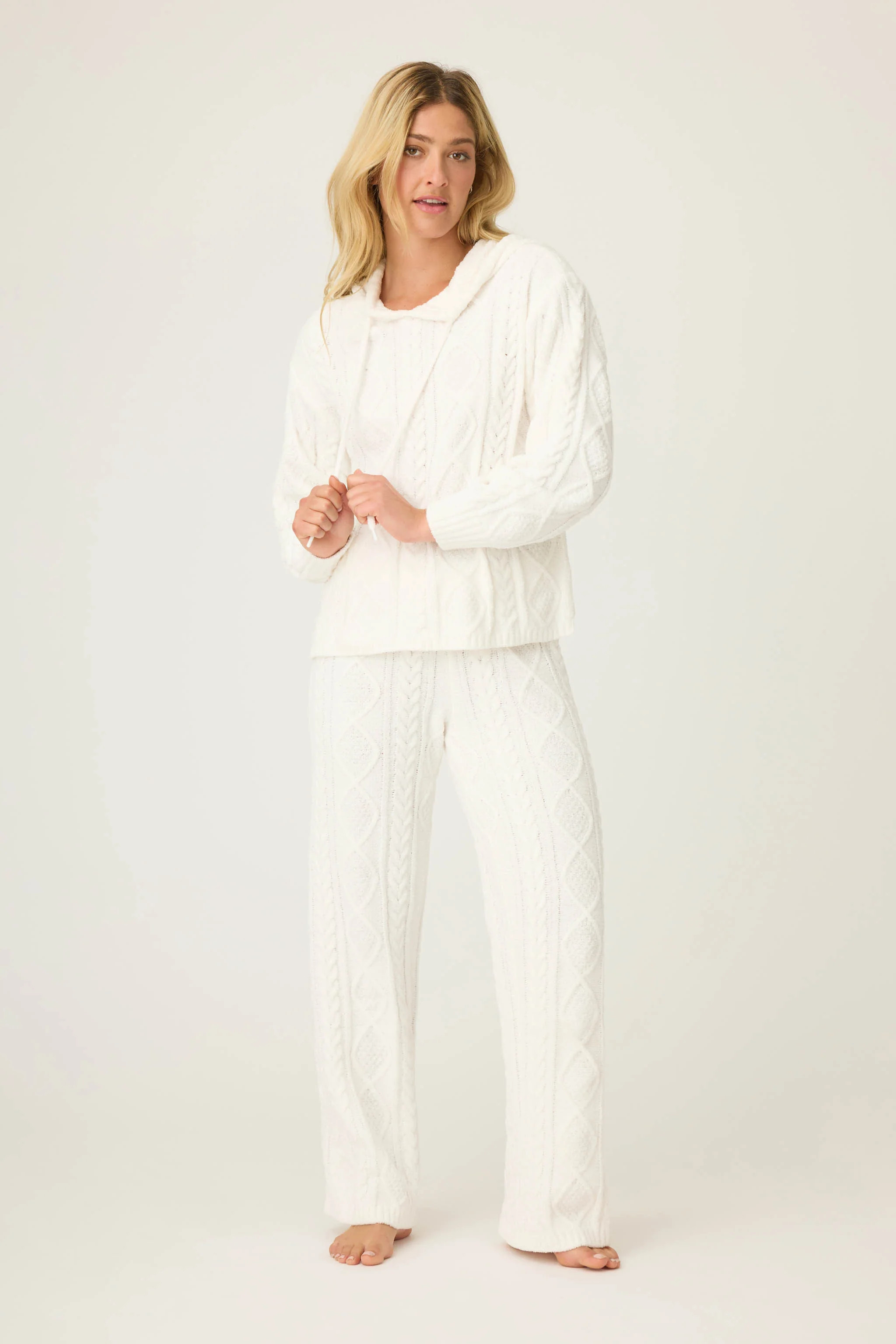 Chenille Cable Knit Hoodie Lounge Set | PJ Salvage