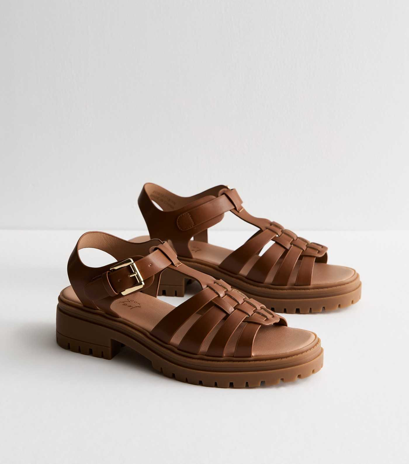 Tan Leather Look Chunky Fisherman Sandals  | New Look | New Look (UK)