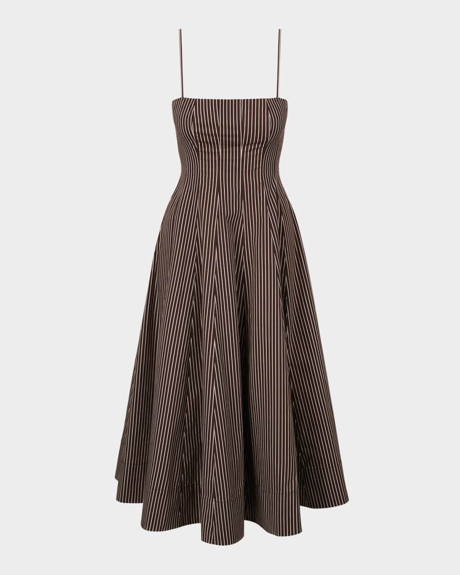 STAUD Wylie Striped Midi Dress | Neiman Marcus