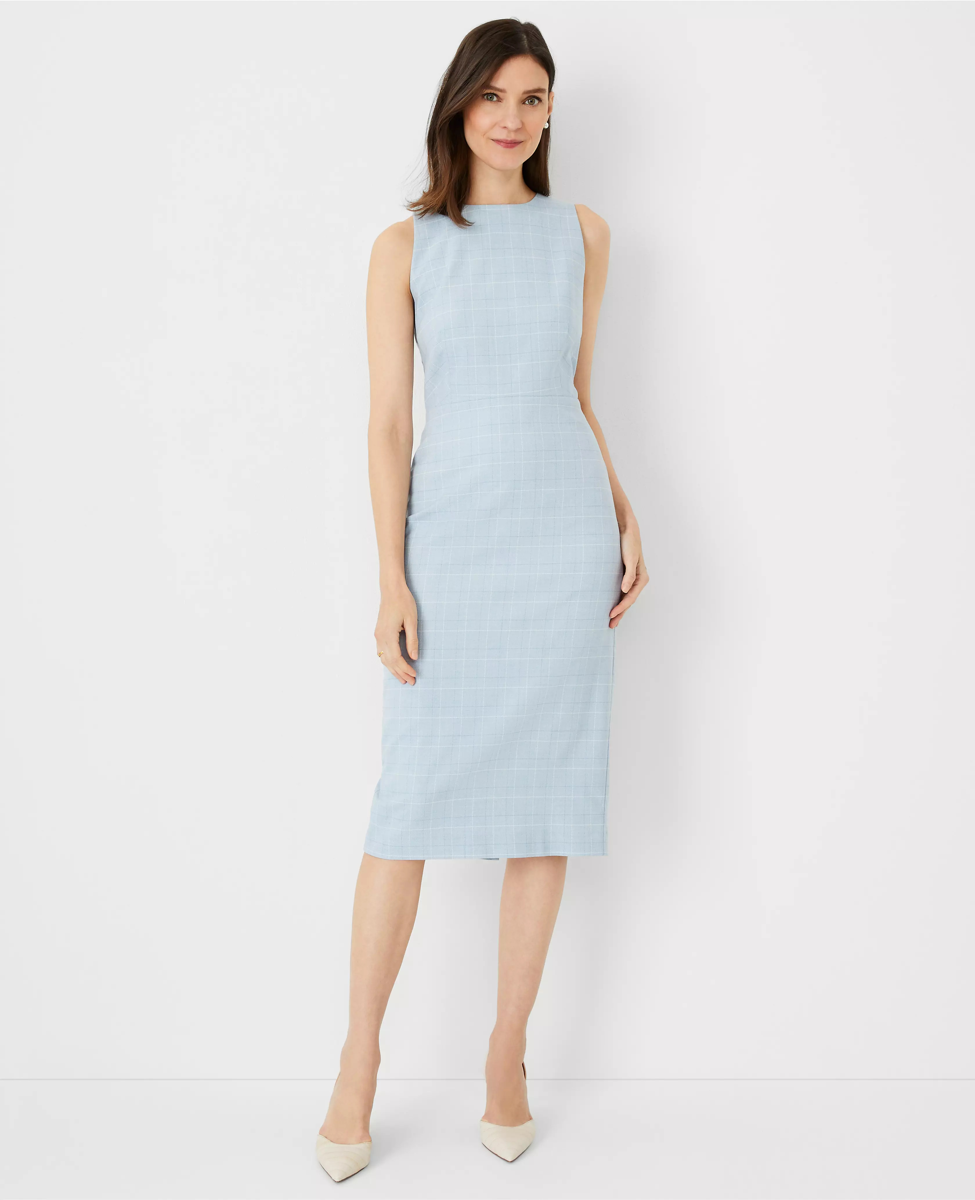 The Longer Sheath Dress in Windowpane | Ann Taylor (US)