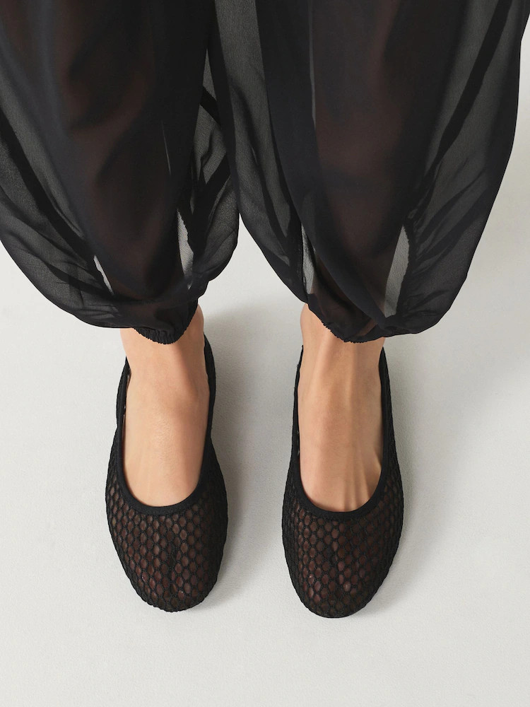 Buy Black Forever Comfort® Round Toe Mesh Ballerina Flats from Next Ireland | Next EU