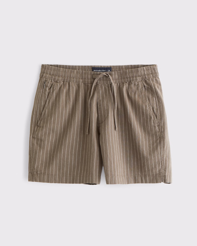 Linen-Blend Pull-On Short | Abercrombie & Fitch (US)