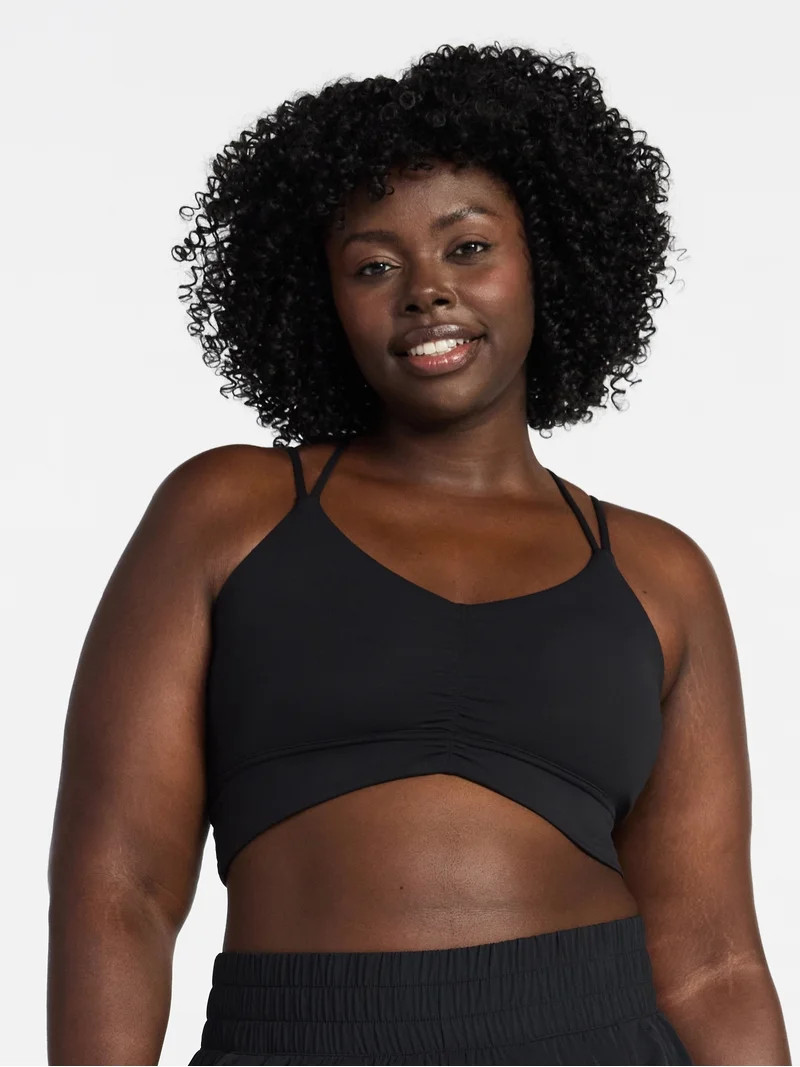 Avia Women's Cinched Front Sports Bra, Sizes XS - XXXL | Walmart (US)