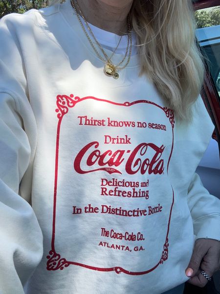 Coca cola sweatshirt! This is an oversized fit. I wear a xl! It would be great for the summer with some denim shorts! 



#LTKStyleTip #LTKOver40 #LTKFindsUnder50