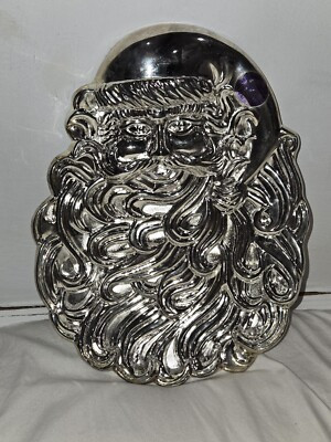Vintage International Silver Co Santa Candy Dish Silver Plated 1991 Decorative | eBay US