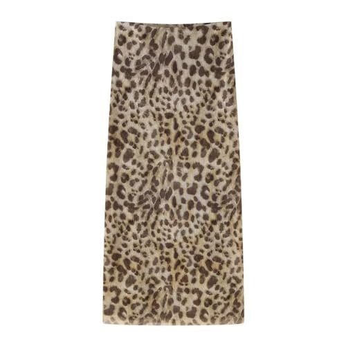 IDEWO 2 Pice Set Leopard Print Mesh Tube Tops Maxi Skirt Cheetah Women Printed Pleated Crop Tops Sexy Birthday Outfit (Leopard Skirt,L,Large) | Amazon (US)