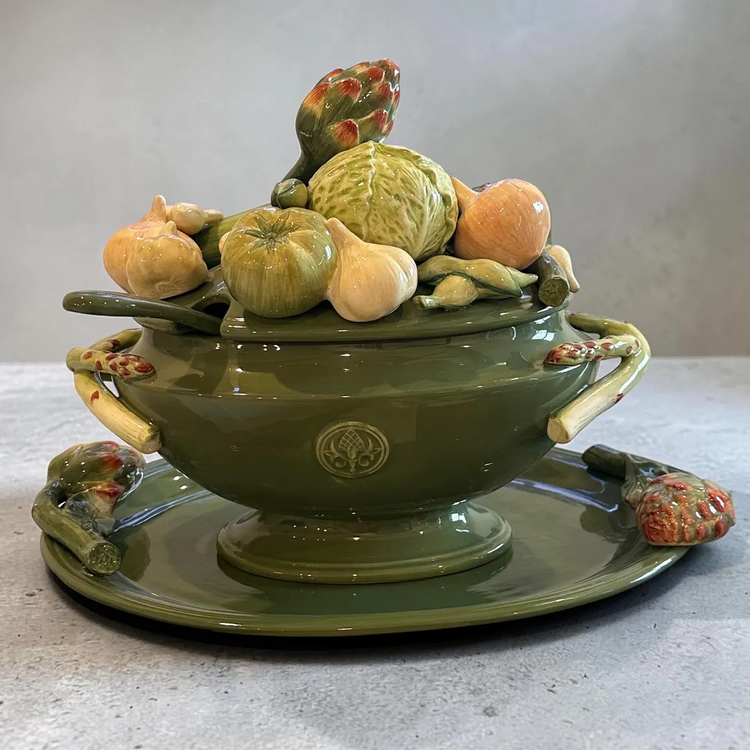 Fitz & Floyd Giardino Figural Tureen w/Ladle and Platter \u2013 Vintage Ceramic Soup Tureen | Etsy (Global)