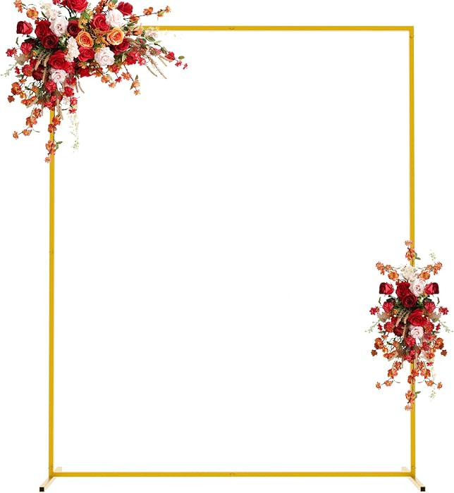 Asee'm 6.6FTx5.2FT Gold Wedding Arch Backdrop Stand Square Metal Rectangular Arch Frame for Cerem... | Amazon (US)