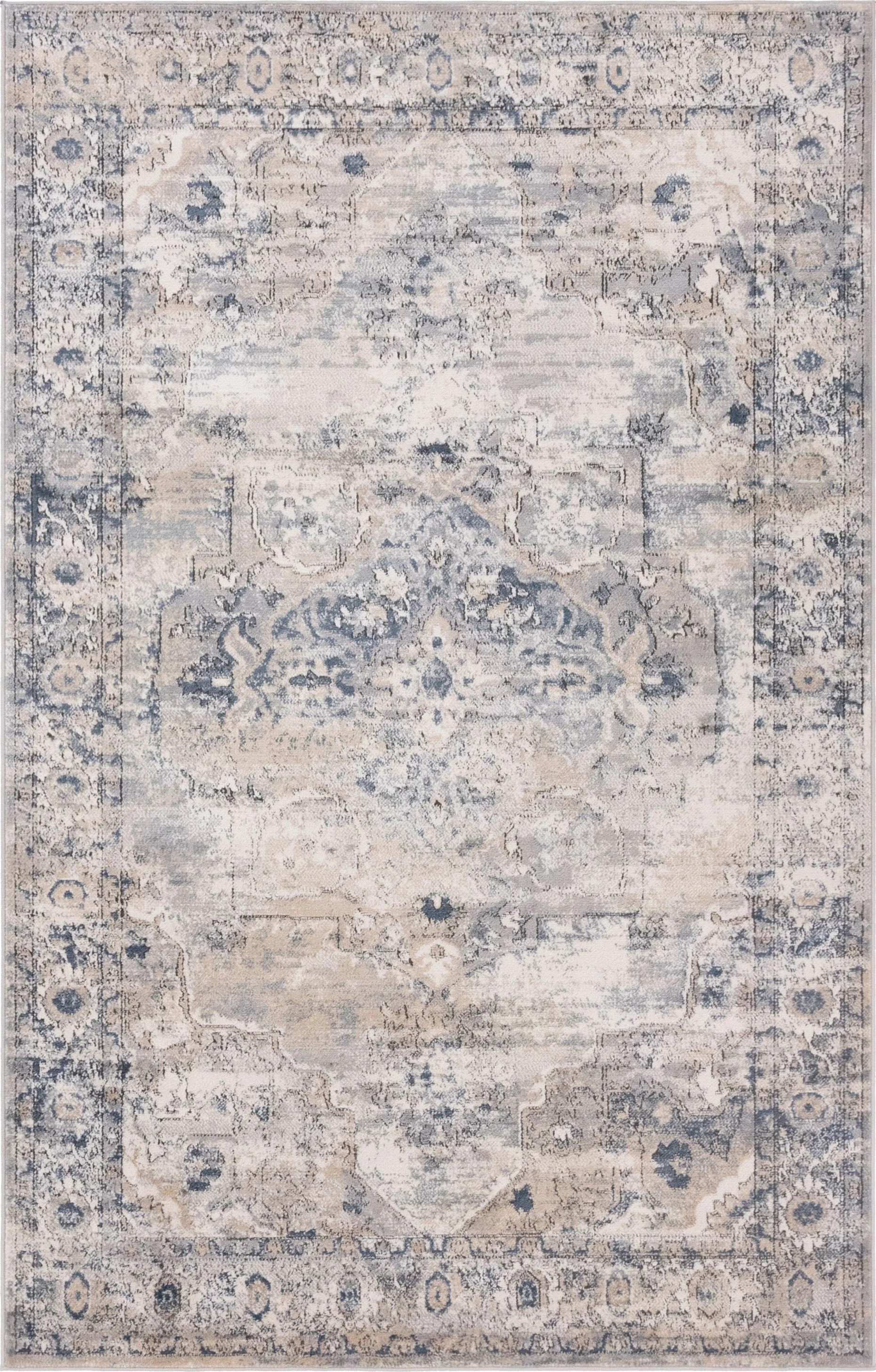 Unique Loom Indoor Rectangle Geometric Traditional/Transitional/Farmhouse Area Rugs Gray/Beige, 5... | Walmart (US)
