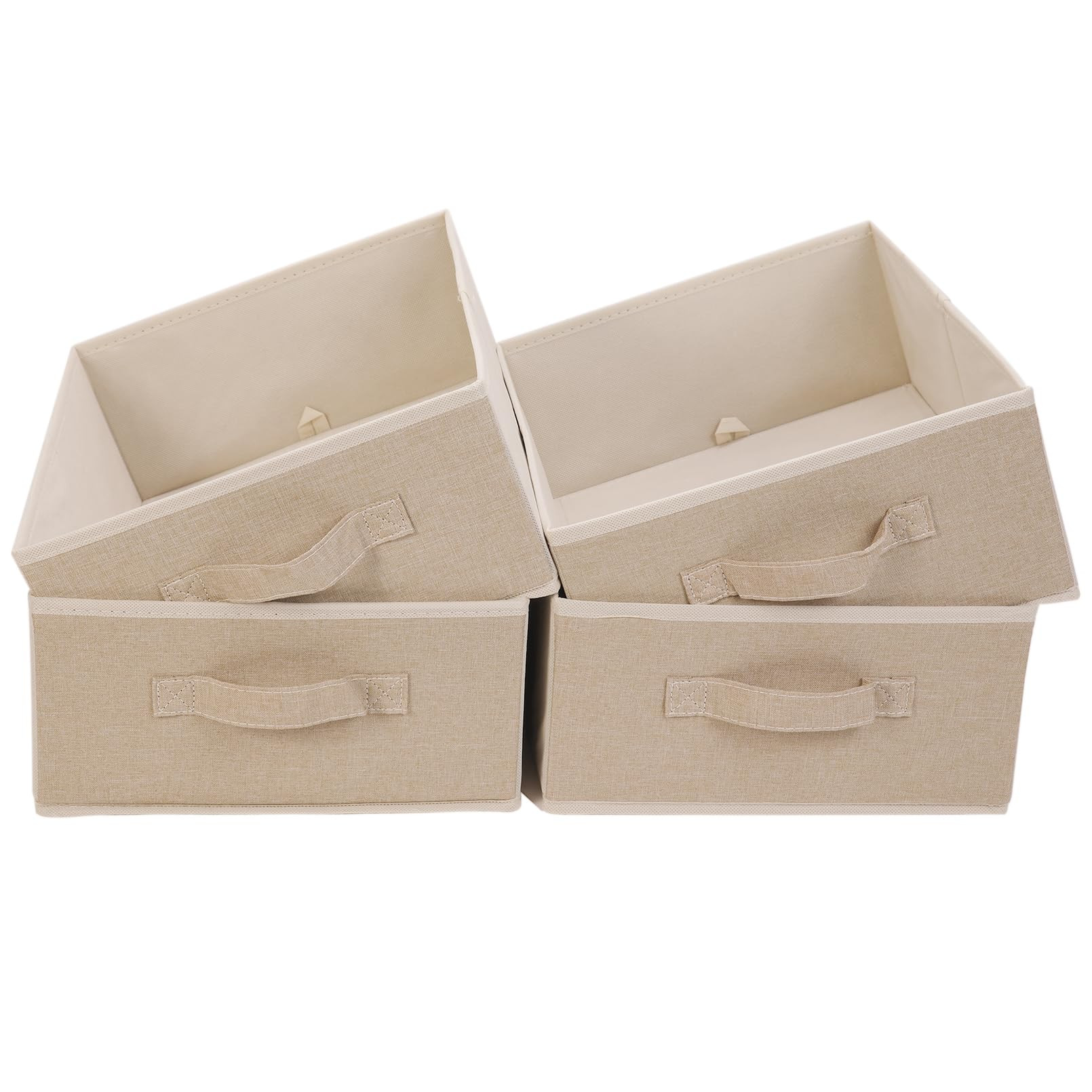JAKAGO Fabric Storage Bins set of 4 Rectangle Storage Baskets with Handle Foldable Closet Organiz... | Amazon (US)