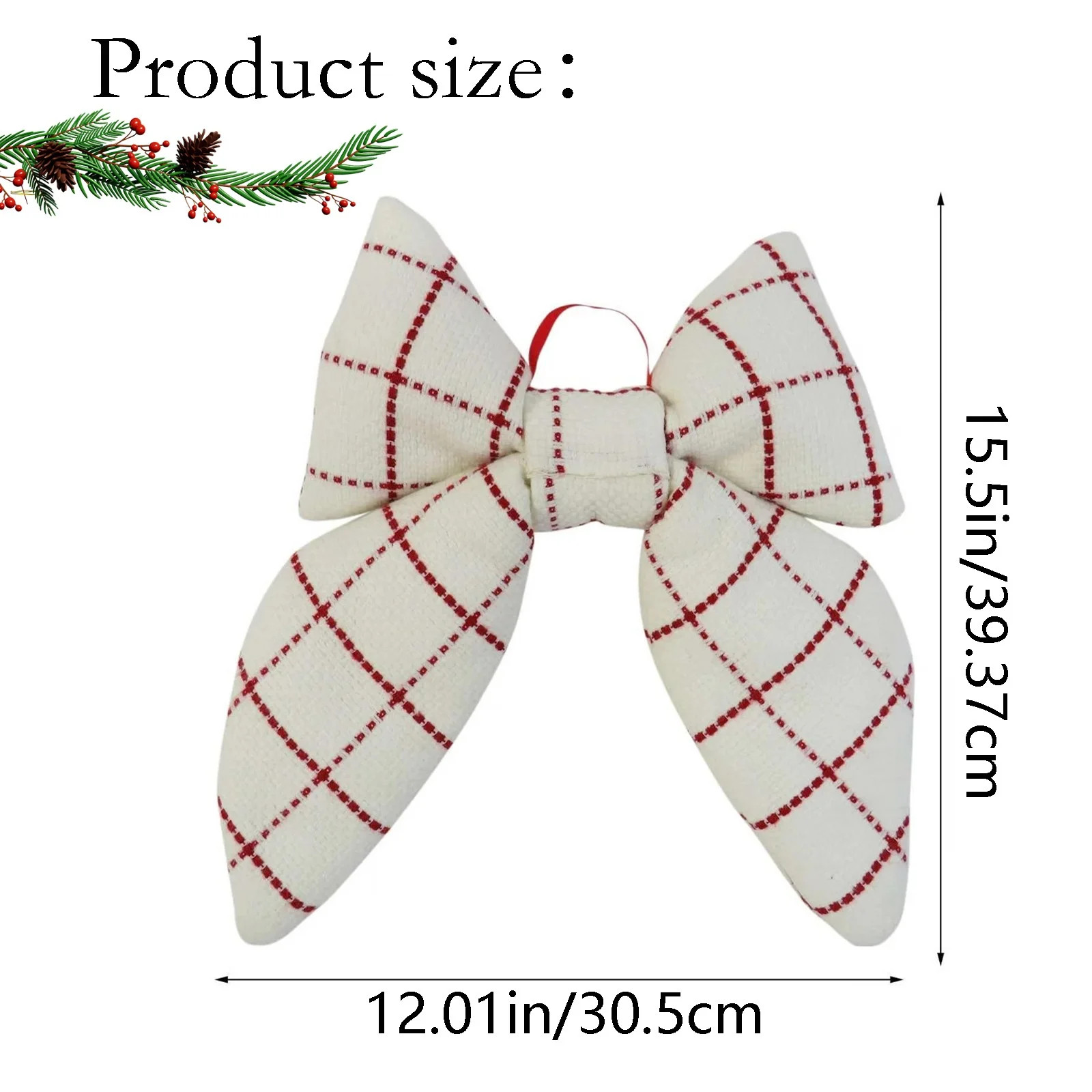 1 Pack Red and White Plaid Decorative Christmas Bow, 15.5", by XIUH | Walmart (US)