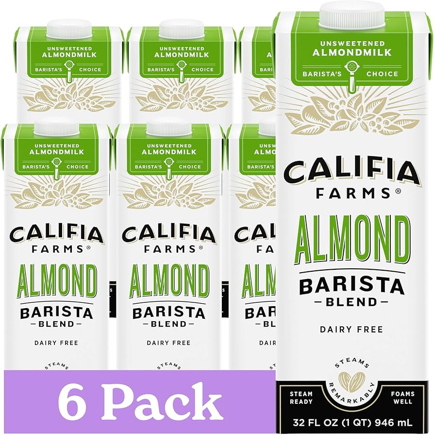 Amazon.com: Califia Farms - Unsweetened Almond Barista Blend Almond Milk, 32 Oz (Pack Of 6), Shel... | Amazon (US)