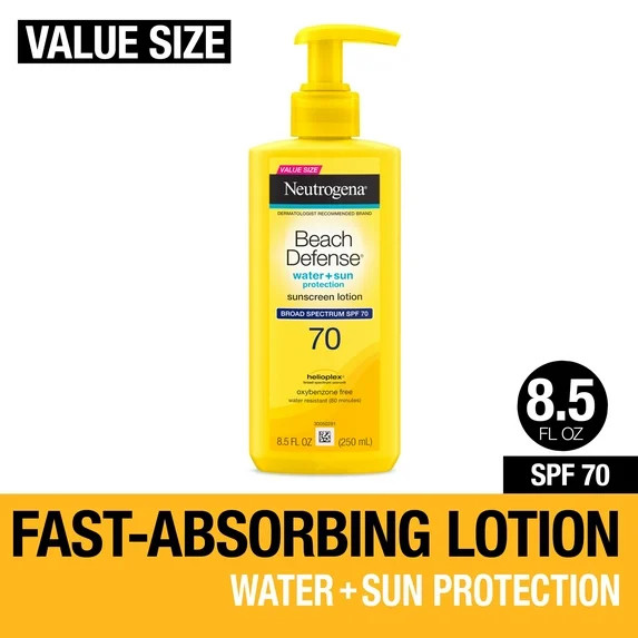 Neutrogena Beach Defense SPF 70 Sunscreen Lotion, Oil-Free, 8.5 oz | Walmart (US)