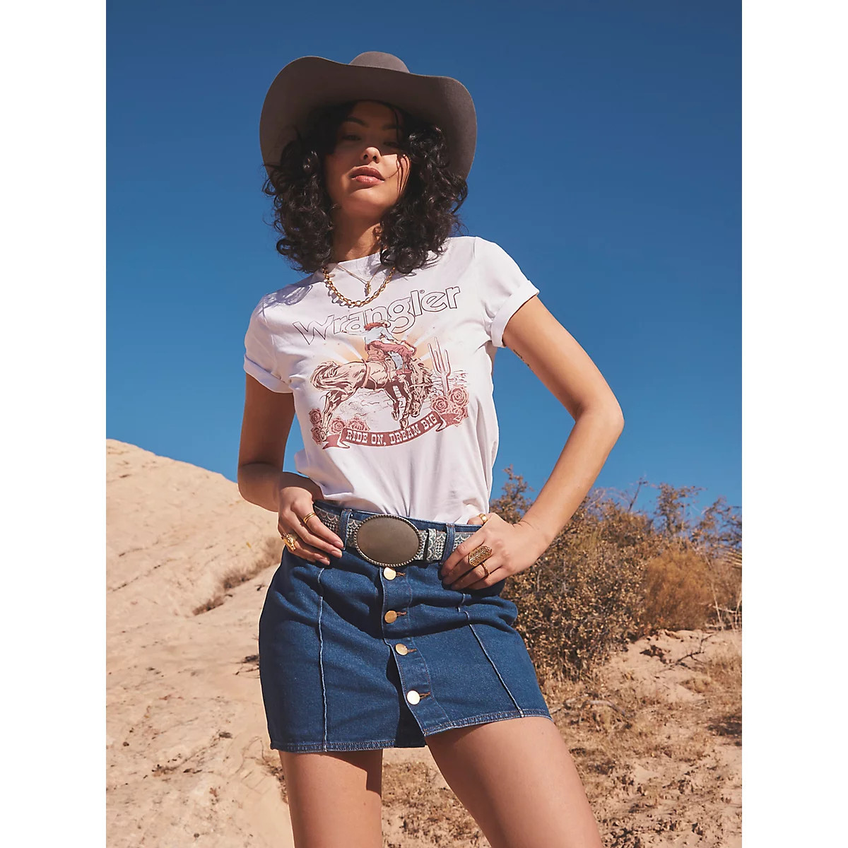 Wrangler® x Yellow Rose by Kendra Scott Graphic Tee in Bright White | Wrangler