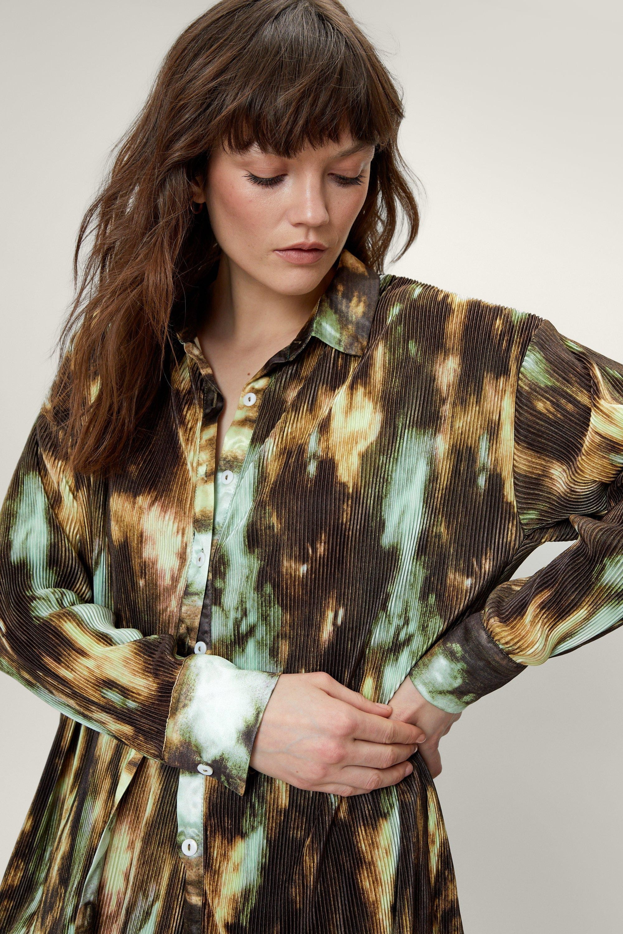 Plisse Tie Dye Oversized Shirt | NastyGal (UK, IE)
