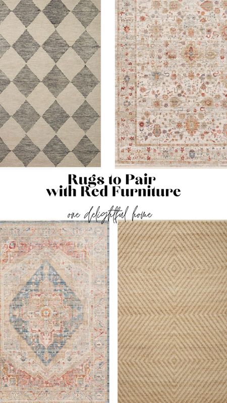 A couple ideas of rugs that would work with a red sofa 

#LTKhome #LTKFind #LTKstyletip