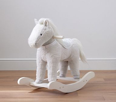 White Musical Horse Plush Nursery Rocker | Pottery Barn Kids | Pottery Barn Kids