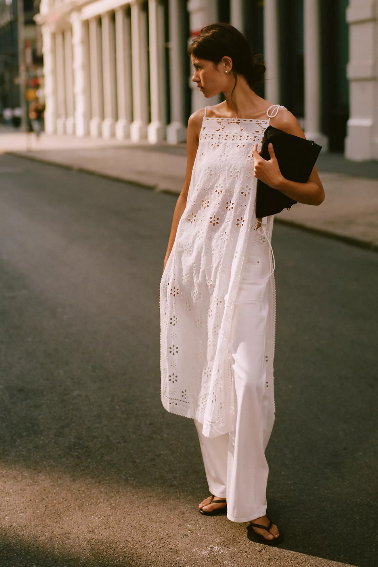Love Wednesday Cotton Eyelet Flyaway Tunic | Anthropologie (US)