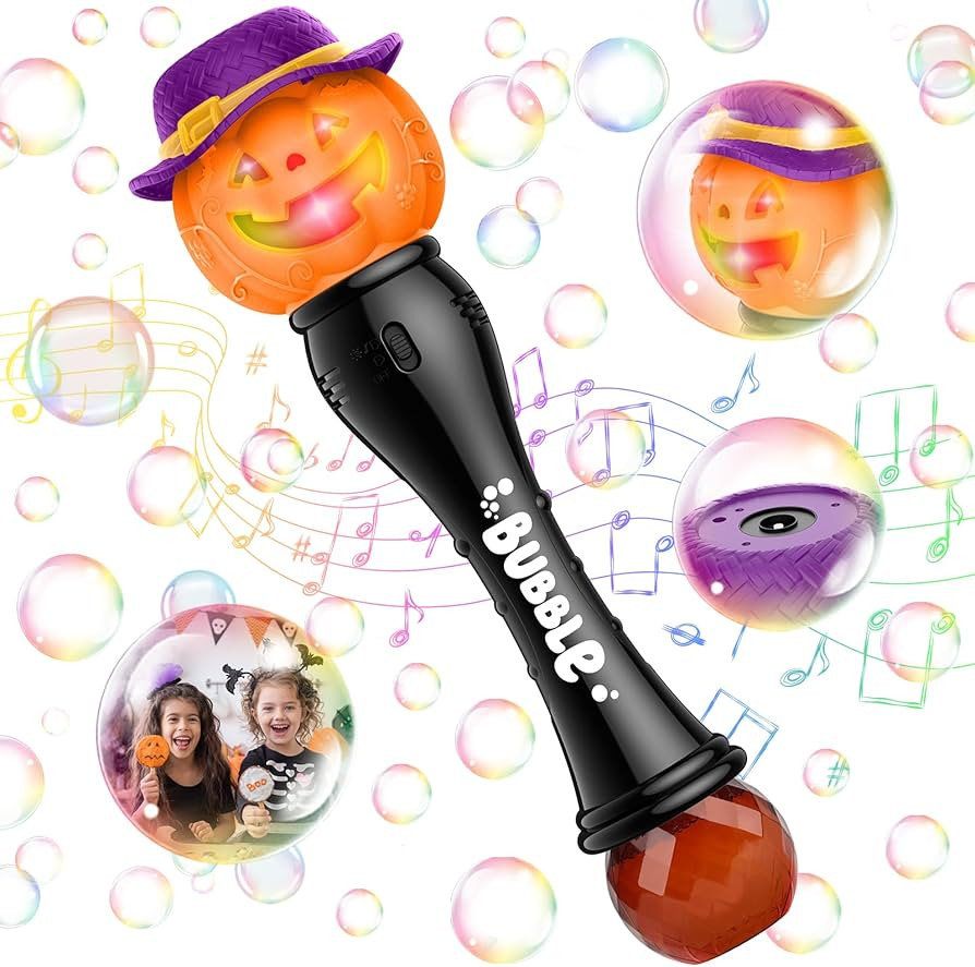 Fansteck Halloween Bubble Wand for Kids, Handheld Bubble Machine with LED Light & Music, Hallowee... | Amazon (US)