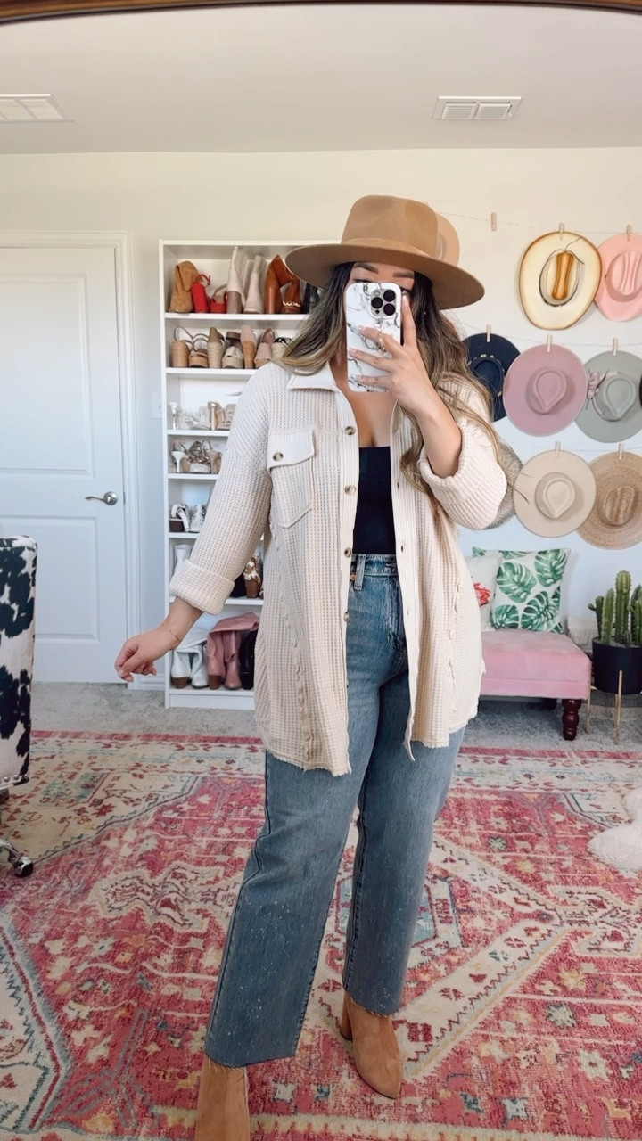 Where I Belong Natural Top - wearing medium
Wash Me Away Medium Vintage Jeans - wearing size 30. These jeans have absolutely NO STRETCH so size up if you’re curvy like me!

free people lookalike, free people dupe, waffle knit shirt, waffle knit button down shirt, Red dress haul, fall outfits, teacher outfits, vintage denim, high waisted medium wash vintage jeans, country concert outfit, fall outfit, Nashville outfit, amazon bodysuit, pumiey square neck bodysuit, amazon fashion, straight leg jeans, straight jeans 

#LTKfindsunder100 #LTKSeasonal #LTKmidsize