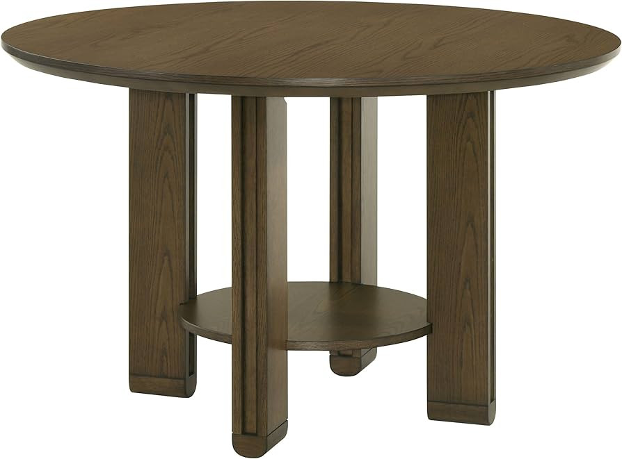 Coaster Home Furnishings - Ottowa - Wood - Round Dining Table with Open Lower Shelf and Angular L... | Amazon (US)