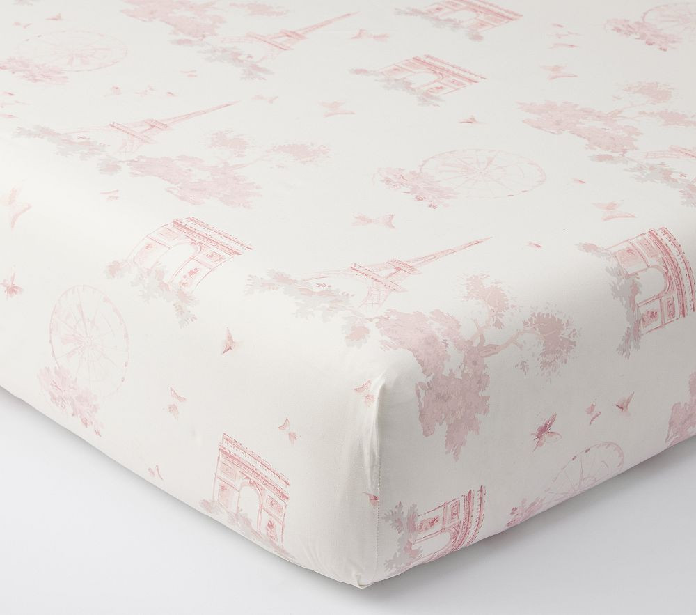 Monique Lhuillier Paris Toile Crib Fitted Sheet | Pottery Barn Kids