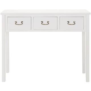 Cindy 40 in. 3-Drawer White Wood Console Table | The Home Depot