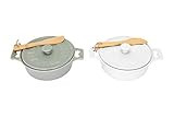 Creative Co-Op Brie Bakers with Lids & Wood Spreaders (Set of 2 Colors) | Amazon (US)