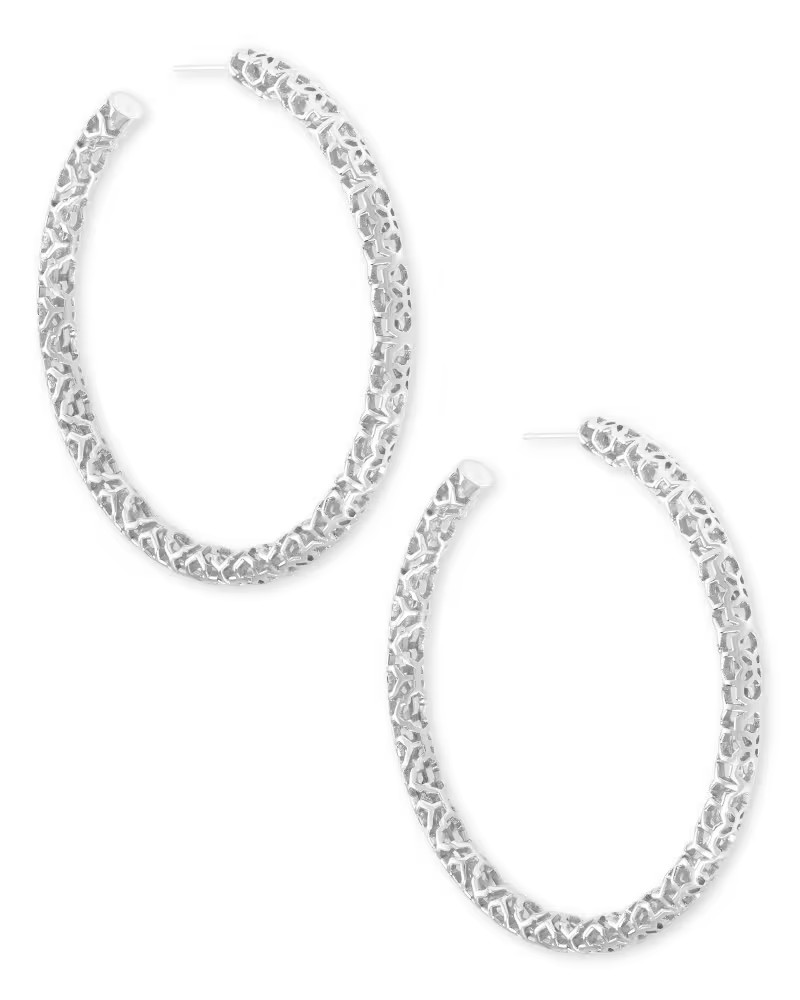 Maggie Hoop Earrings in Silver Filigree | Kendra Scott