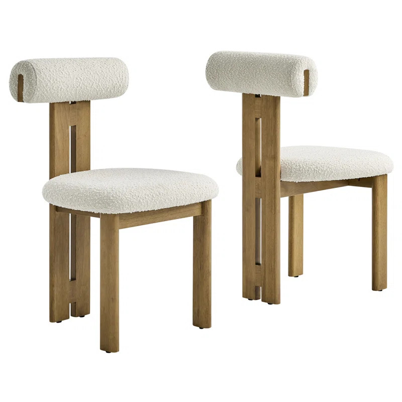 Modway Torian Boucle Fabric Dining Chair Set Of 2 | Wayfair | Wayfair North America