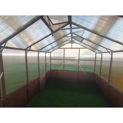 8X10 FT Greenhouse Kit, Wood Frame With 6MM Polycarbonate Panels, Adjustable Ventilation And Lockable Door For Outdoor Gardening | Wayfair North America