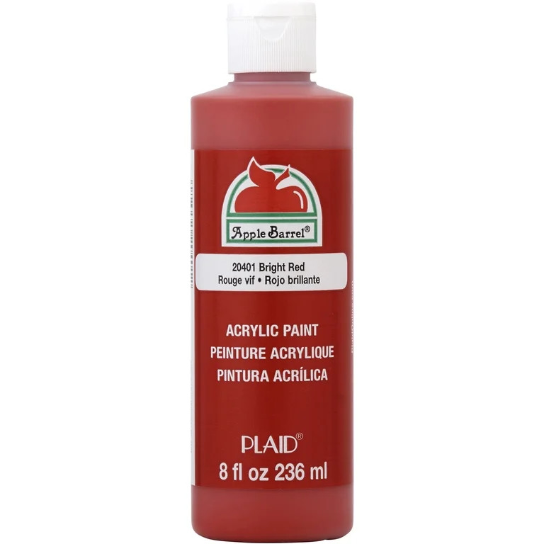 Apple Barrel Acrylic Craft Paint, Matte Finish, Bright Red, 8 fl oz | Walmart (US)