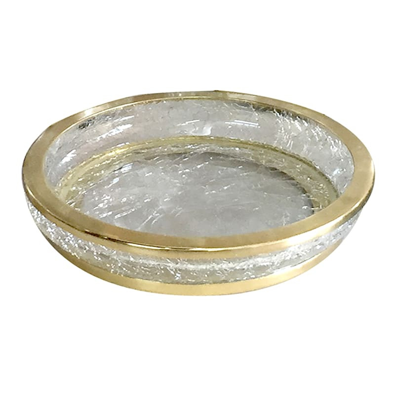 Glass Metal Soap Dish Gold | At Home