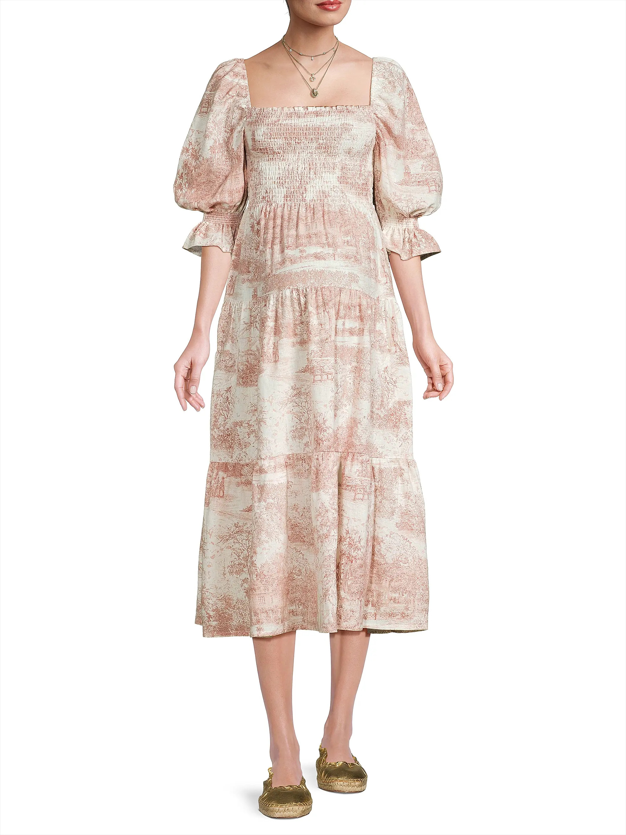 Nothing Fits But Kiko Toile Print Smocked Dress | Saks Fifth Avenue | Saks Fifth Avenue