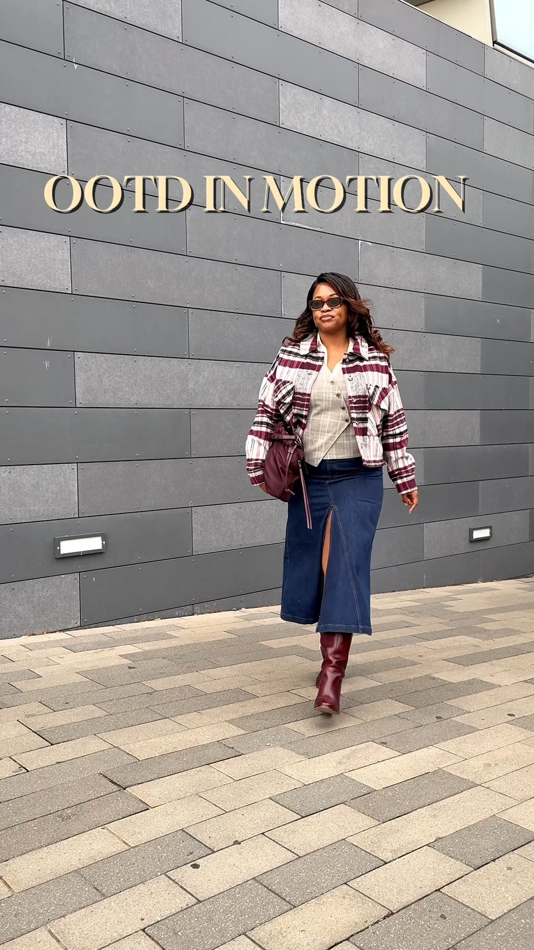 Textures. Layers. Movement.   Fall in motion never misses. Denim, plaid, and a touch of burgundy — the formula for a perfect city look.

#LTKMidsize #LTKSeasonal #LTKStyleTip