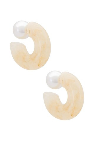 Ettika Marble Pave Huggies in Gold from Revolve.com | Revolve Clothing (Global)