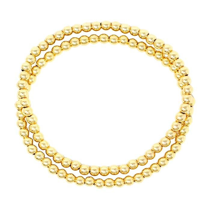 Women Teen Fashion Silver Gold Clear Rhinestone Stainless Steel Bead Ball Stretchable Elastic Bra... | Amazon (US)