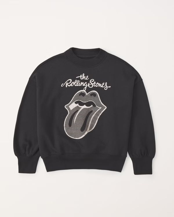 girls rolling stones graphic crew sweatshirt | girls gifting | Abercrombie.com | Abercrombie & Fitch (US)