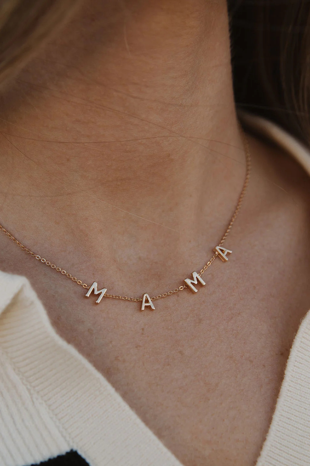 Mama Letter Necklace-Gold | Love Olive Co