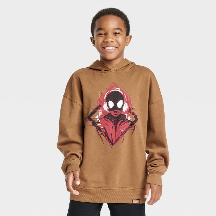 Boys' Marvel Spider-Man: Miles Morales x Nikkolas Smith Pullover Sweatshirt - Brown | Target