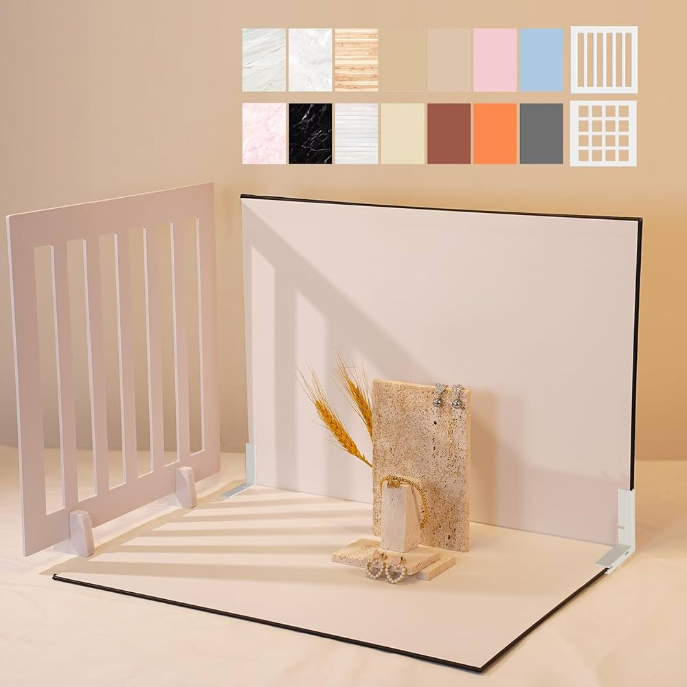 Photography Backdrop Product Photo Background: Small Product Photoshoot Props kit for Food Jewelr... | Amazon (US)