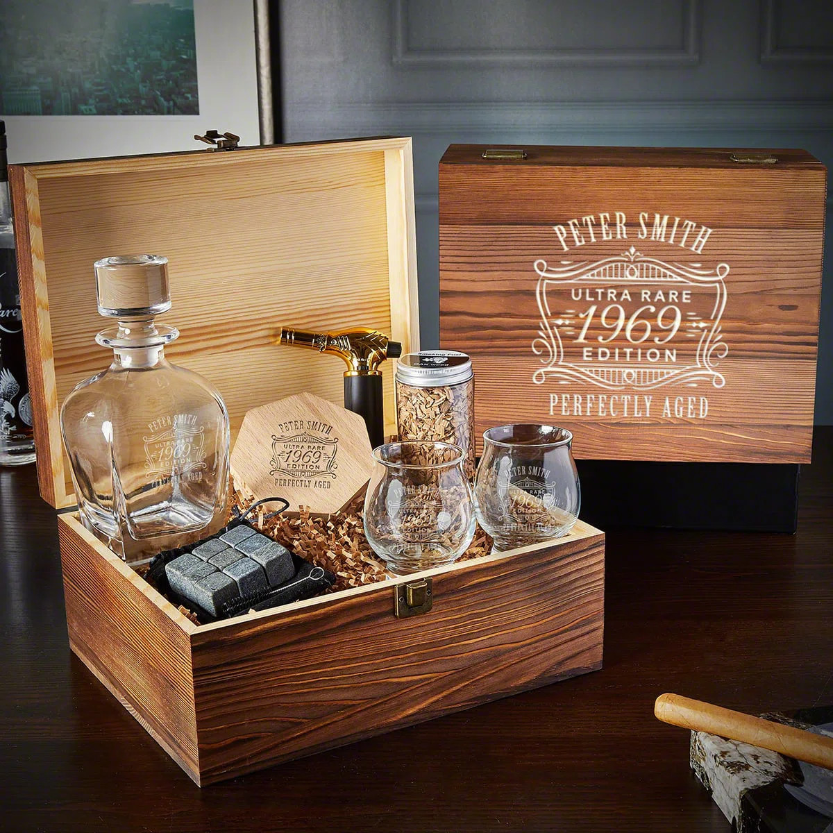 Kentucky Bourbon Trail Black Diamond Custom Whiskey Smoker Kit - 10pc Boxed Gift Set With Decante... | Wayfair North America