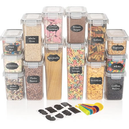 SUSHI Food Storage Containers with Lids Clear Pantry Canister Set for Kitchen Organization Stackable | Walmart (US)