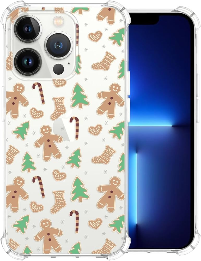 Christmas Phone Case for iPhone 13 Pro Max,Christmas Cartoon Gingerbread Man Pattern Kids Girls C... | Amazon (US)