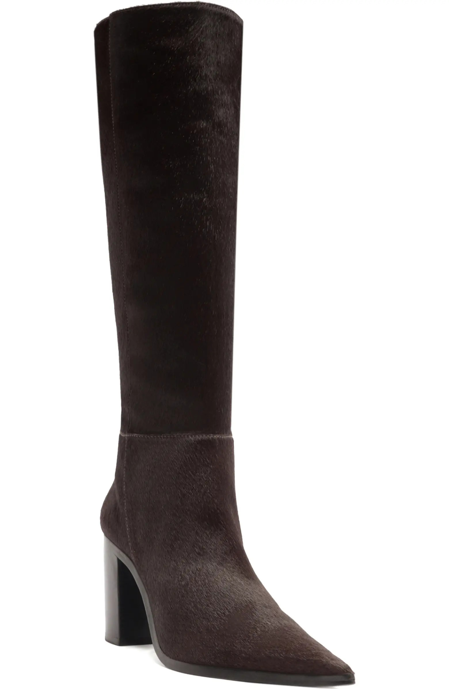Schutz Mikki Up Block Pointed Toe Knee High Boot (Women) | Nordstrom | Nordstrom