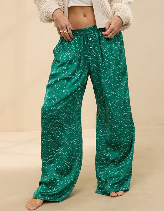 Aerie Off-Duty Satin Trouser PJ | Aerie