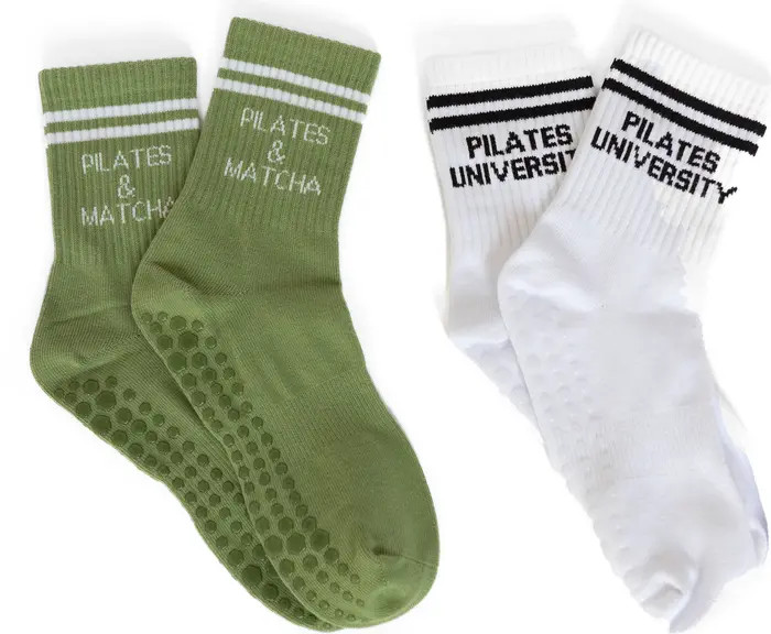 Assorted 2-Pack Classic Nonslip Grip Crew Socks | Nordstrom
