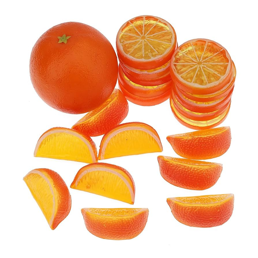 Woration 19 Pcs Artificial Fake Orange & Slices Blocks Set Simulation Fruits Model Realistic Oran... | Amazon (US)